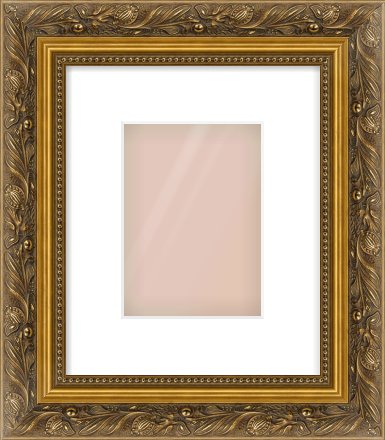 Gold Scoop Frame for 13 × 18cm artwork, with Smooth White Single Mount