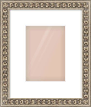 Silver Cushion Frame for 13 × 18cm artwork, with Smooth White Single Mount