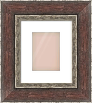 Brown Reverse Frame for 13 × 18cm artwork, with Smooth White Single Mount