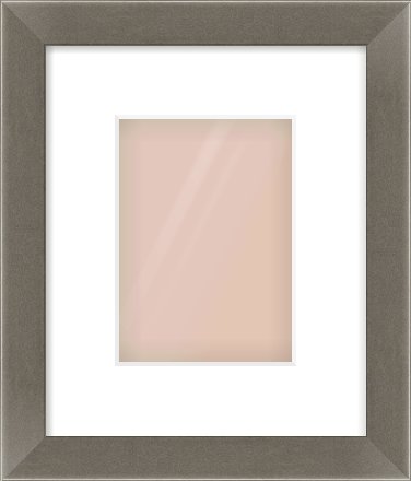 Pewter Flat Frame for 13 × 18cm artwork, with Smooth White Single Mount