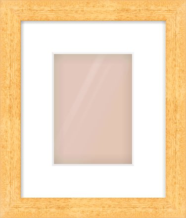 Oak Effect Flat Frame for 13 × 18cm artwork, with Smooth White Single Mount