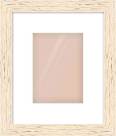 Ivory Flat Frame for 13 × 18cm artwork, with Smooth White Single Mount