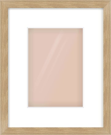 Oak Veneer Flat Frame for 148 × 210mm artwork, with Smooth White Single Mount
