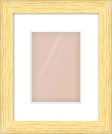 Natural Wood Cushion Frame for 148 × 210mm artwork, with Smooth White Single Mount