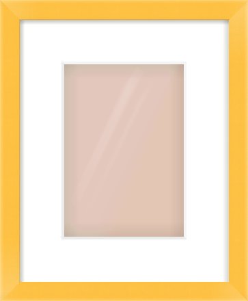 Yellow Paint Flat Frame for 148 × 210mm artwork, with Smooth White Single Mount