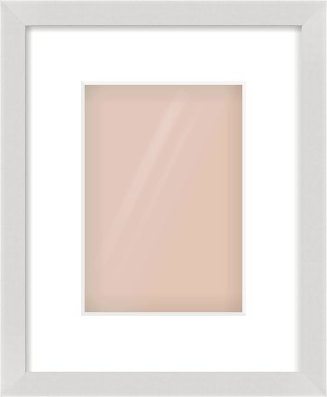Silver Flat Frame for 148 × 210mm artwork, with Smooth White Single Mount