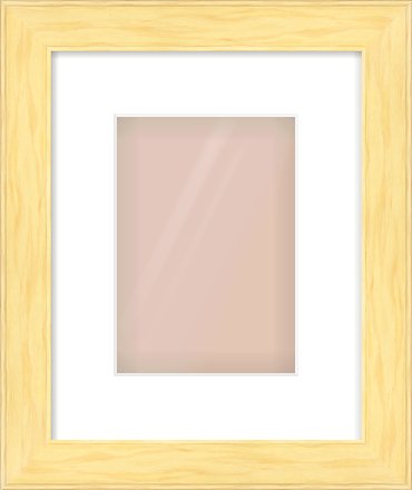 Natural Wood Stepped Flat Frame for 148 × 210mm artwork, with Smooth White Single Mount