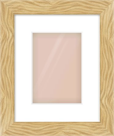 Natural Wood Flat Frame for 148 × 210mm artwork, with Smooth White Single Mount