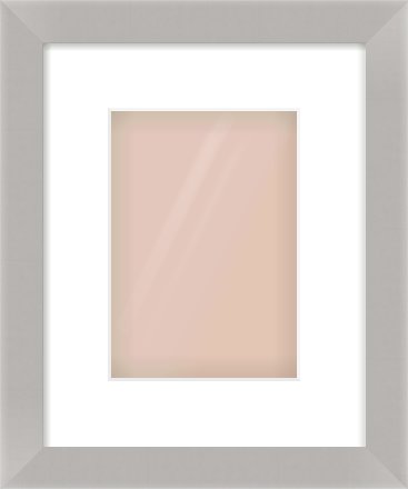 Grey Flat Frame for 148 × 210mm artwork, with Smooth White Single Mount