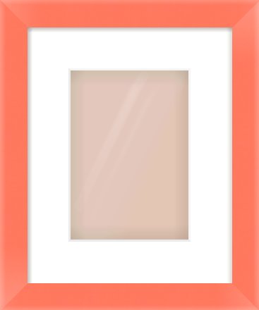 Orange Paint Flat Frame for 148 × 210mm artwork, with Smooth White Single Mount