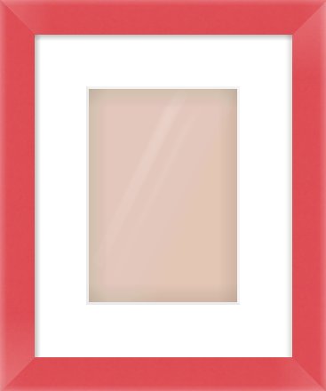 Red Paint Flat Frame for 148 × 210mm artwork, with Smooth White Single Mount