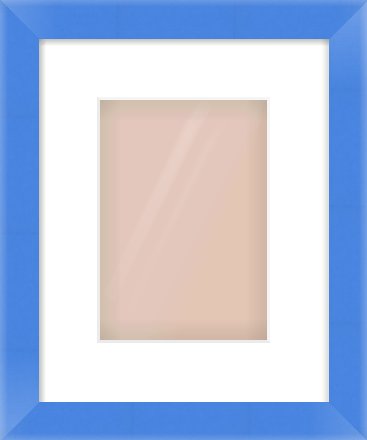 Light Blue Paint Flat Frame for 148 × 210mm artwork, with Smooth White Single Mount