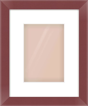 Maroon Paint Flat Frame for 148 × 210mm artwork, with Smooth White Single Mount