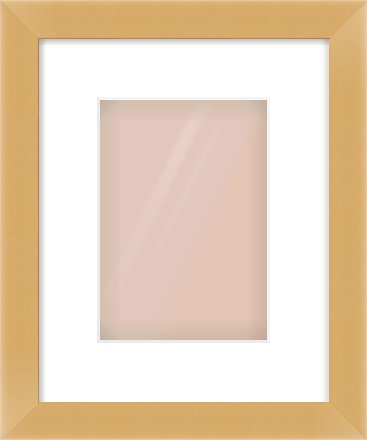 Matte Gold Flat Frame for 148 × 210mm artwork, with Smooth White Single Mount