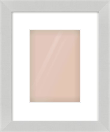 Matte Silver Flat Frame for 148 × 210mm artwork, with Smooth White Single Mount