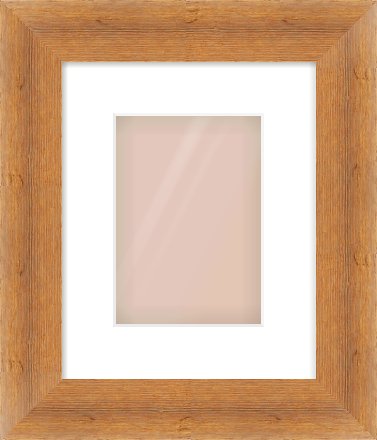 Antique Pine Flat Frame for 148 × 210mm artwork, with Smooth White Single Mount