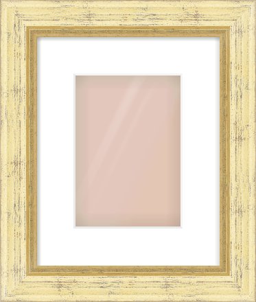 Gold Reverse Frame for 148 × 210mm artwork, with Smooth White Single Mount