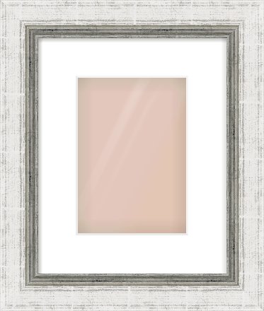 Silver Reverse Frame for 148 × 210mm artwork, with Smooth White Single Mount