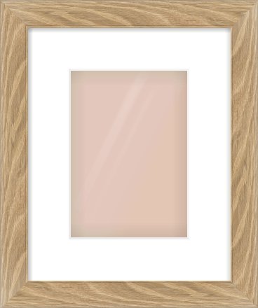 Oak Veneer Flat Frame for 148 × 210mm artwork, with Smooth White Single Mount