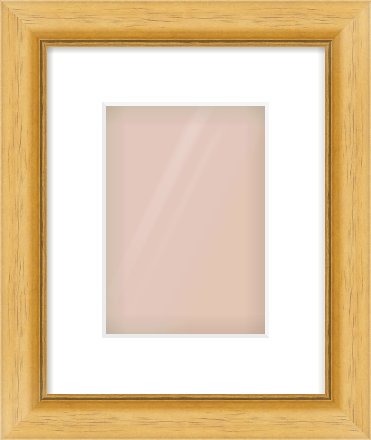 Natural Wood Reverse Frame for 148 × 210mm artwork, with Smooth White Single Mount