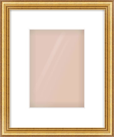 Gold Dome Frame for 148 × 210mm artwork, with Smooth White Single Mount