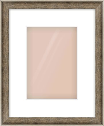 Silver Scoop Frame for 148 × 210mm artwork, with Smooth White Single Mount