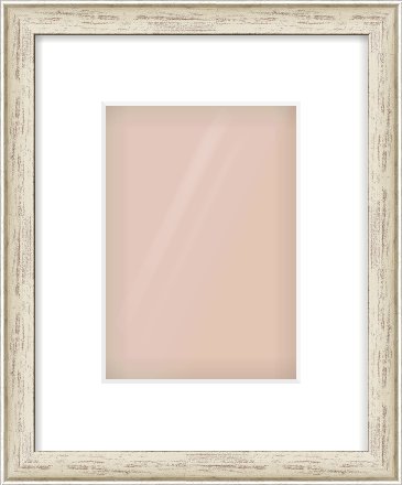 Champagne Silver with Black Sides Cushion Frame for 148 × 210mm artwork, with Smooth White Single Mount