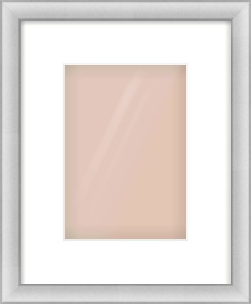 Silver Cushion Frame for 148 × 210mm artwork, with Smooth White Single Mount