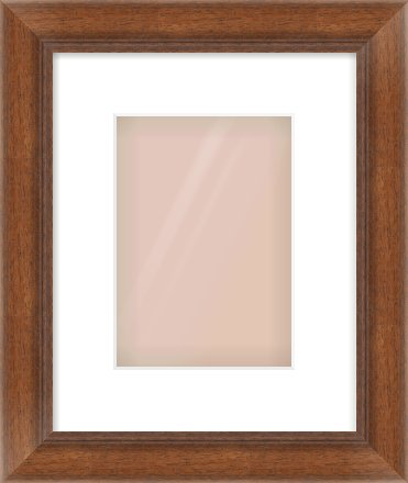 Brown Flat Frame for 148 × 210mm artwork, with Smooth White Single Mount