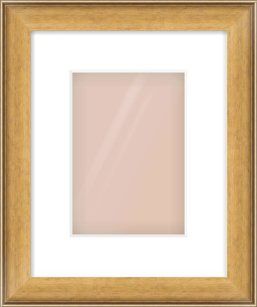Gold Scoop Frame for 148 × 210mm artwork, with Smooth White Single Mount