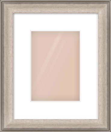 Champagne Silver Scoop Frame for 148 × 210mm artwork, with Smooth White Single Mount