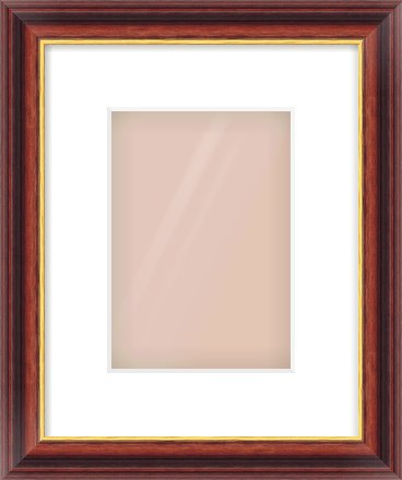 Brown Reverse Frame for 148 × 210mm artwork, with Smooth White Single Mount
