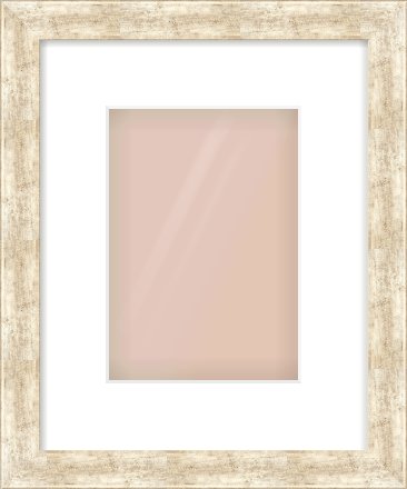 Silver Flat Frame for 148 × 210mm artwork, with Smooth White Single Mount