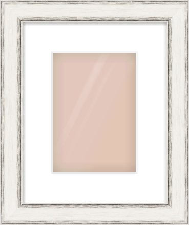 Black/Silver Flat Frame for 148 × 210mm artwork, with Smooth White Single Mount
