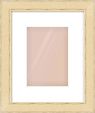 Gold Flat Frame for 148 × 210mm artwork, with Smooth White Single Mount