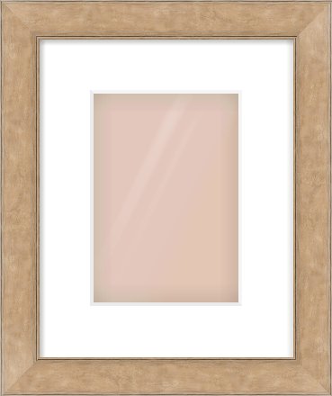 Bronze Flat Frame for 148 × 210mm artwork, with Smooth White Single Mount