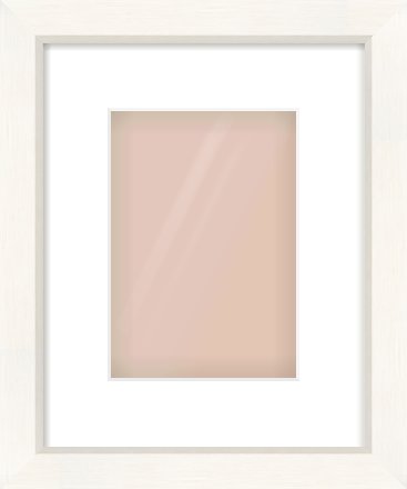 Cream Flat Frame for 148 × 210mm artwork, with Smooth White Single Mount