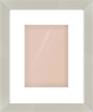 Grey Flat Frame for 148 × 210mm artwork, with Smooth White Single Mount