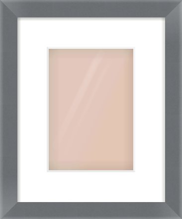 Grey Flat Frame for 148 × 210mm artwork, with Smooth White Single Mount