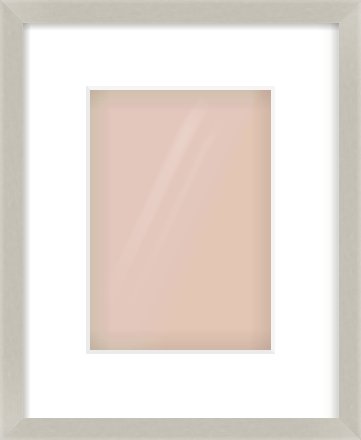 Grey Flat Frame for 148 × 210mm artwork, with Smooth White Single Mount
