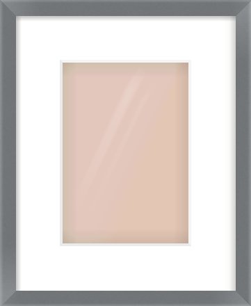 Grey Flat Frame for 148 × 210mm artwork, with Smooth White Single Mount