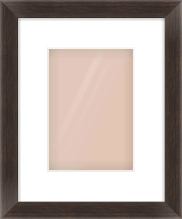 Brown Bevel Frame for 148 × 210mm artwork, with Smooth White Single Mount