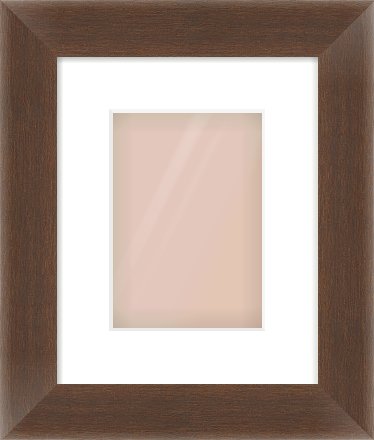 Brown Flat Frame for 148 × 210mm artwork, with Smooth White Single Mount