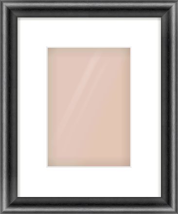 Black Cushion Frame for 148 × 210mm artwork, with Smooth White Single Mount