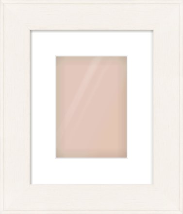 Ivory Flat Frame for 148 × 210mm artwork, with Smooth White Single Mount