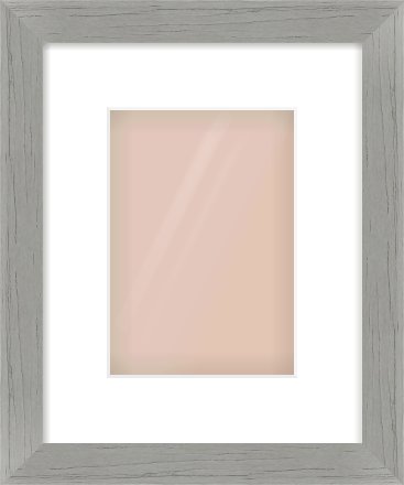 Pale Grey Flat Frame for 148 × 210mm artwork, with Smooth White Single Mount
