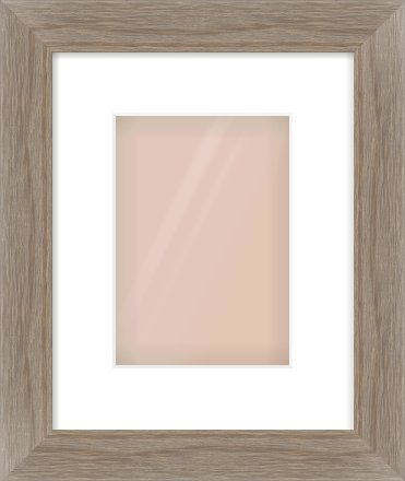 Grey Wood Flat Frame for 148 × 210mm artwork, with Smooth White Single Mount