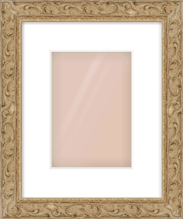 Light Brown Decorative Frame for 148 × 210mm artwork, with Smooth White Single Mount