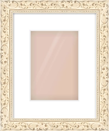 White Decorative Frame for 148 × 210mm artwork, with Smooth White Single Mount