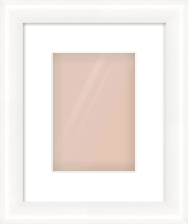 Gloss White Cushion Frame for 148 × 210mm artwork, with Smooth White Single Mount